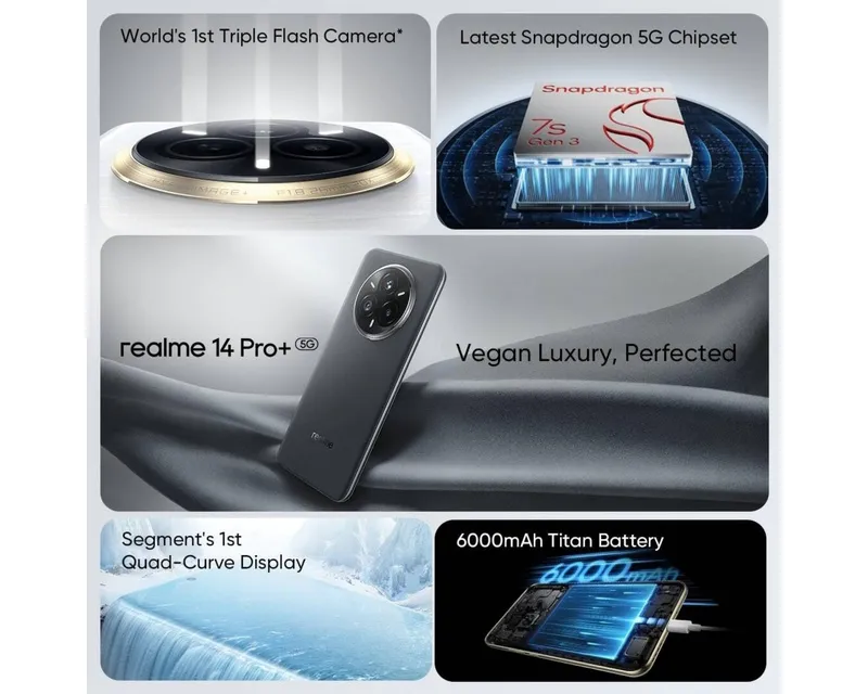 REALME 14 Pro+ 5G RMX5051 Suede Grey 12/512GB mobilni telefon Slika 3