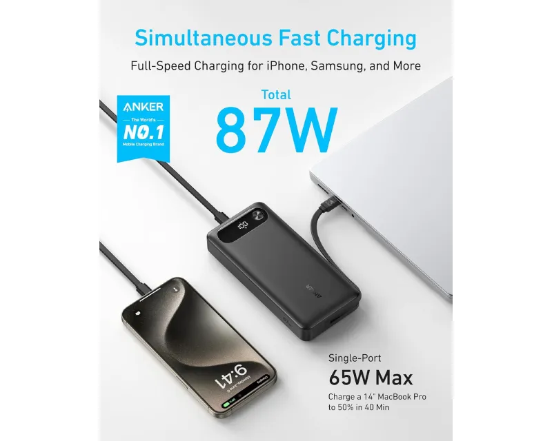 ANKER 20000mAh, 30W, Power Bank crni Slika 7