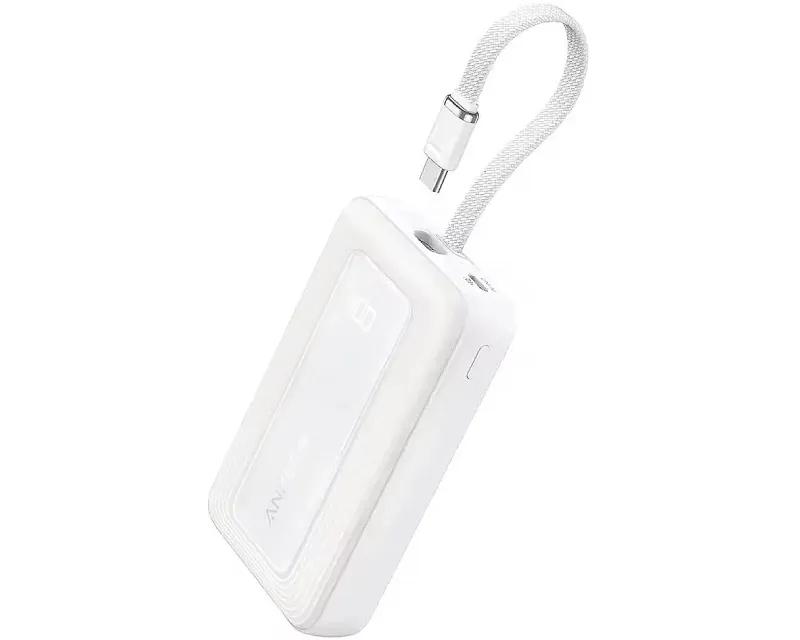 ANKER 20000mAh, 30W, sa ugrađenim USB-C kablom, Power Bank beli Slika 1