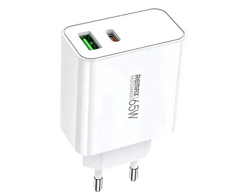 REMAX Strujni Fast punjač Kiddy 1xUSB3.0+1 xTIP C 65W RP-U125, beli  Slika 2