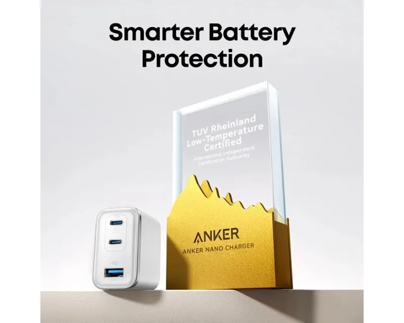ANKER Prime 70W GaN zidni brzi punjač, 3-porta (2x USB-C i 1x USB-A) crni  Slika 5