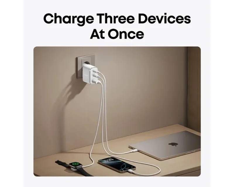 ANKER Prime 70W GaN zidni brzi punjač, 3-porta (2x USB-C i 1x USB-A) crni  Slika 6