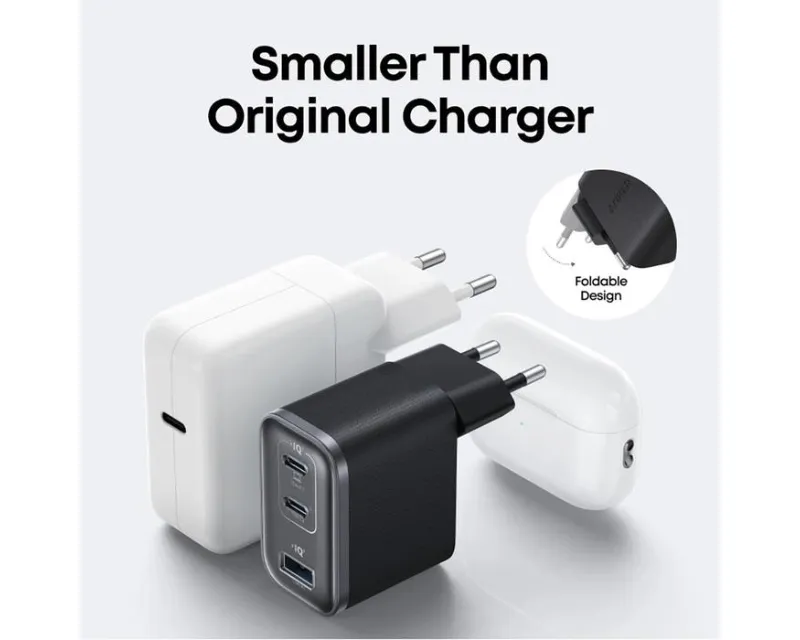 ANKER Prime 70W GaN zidni brzi punjač, 3-porta (2x USB-C i 1x USB-A) crni  Slika 7
