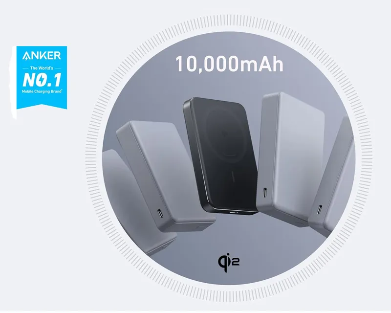 ANKER MagGo 10000mAh, 15W, magnetno bežični power bank, crni  Slika 2