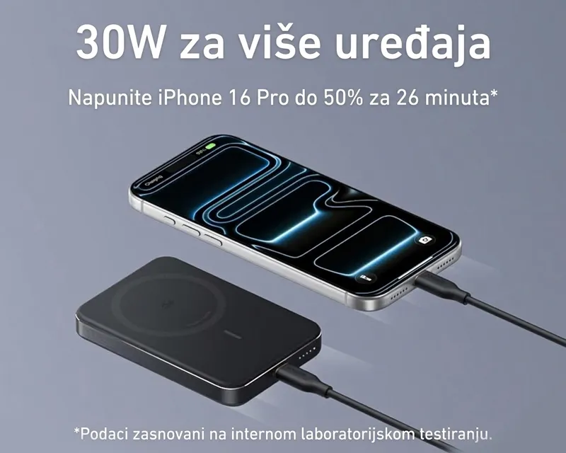 ANKER MagGo 10000mAh, 15W, magnetno bežični power bank, crni  Slika 4