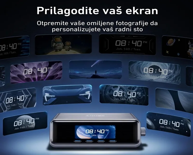 ANKER Prime 250W GaN stoni brzi punjač, 6-portova (4x USB-C, 2x USB-A) srebrni  Slika 6