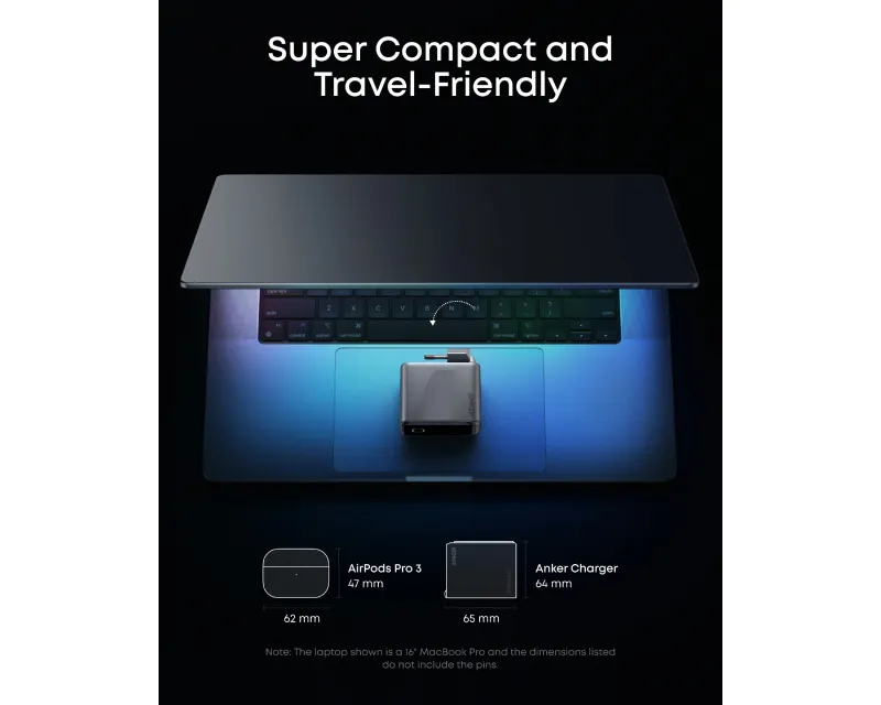 ANKER Prime 160W GaN zidni brzi punjač, 3-porta (3x USB-C) srebrni  Slika 5