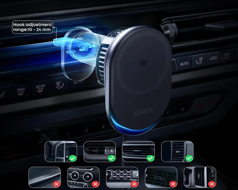 ANKER Prime 25W MagGo bežični + auto punjač sa USB-C M/M kablom, crni  Slika 3