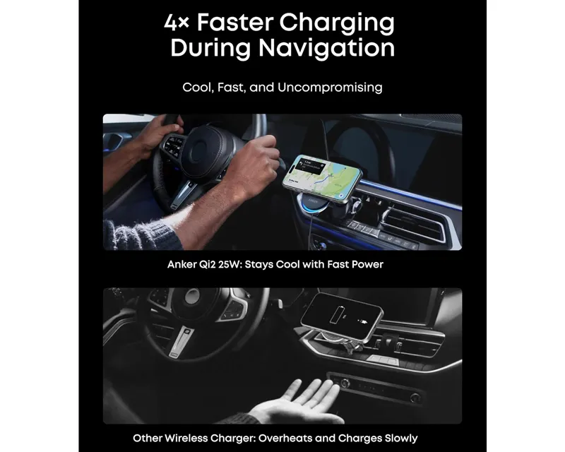 ANKER Prime 25W MagGo bežični + auto punjač sa USB-C M/M kablom, crni  Slika 6