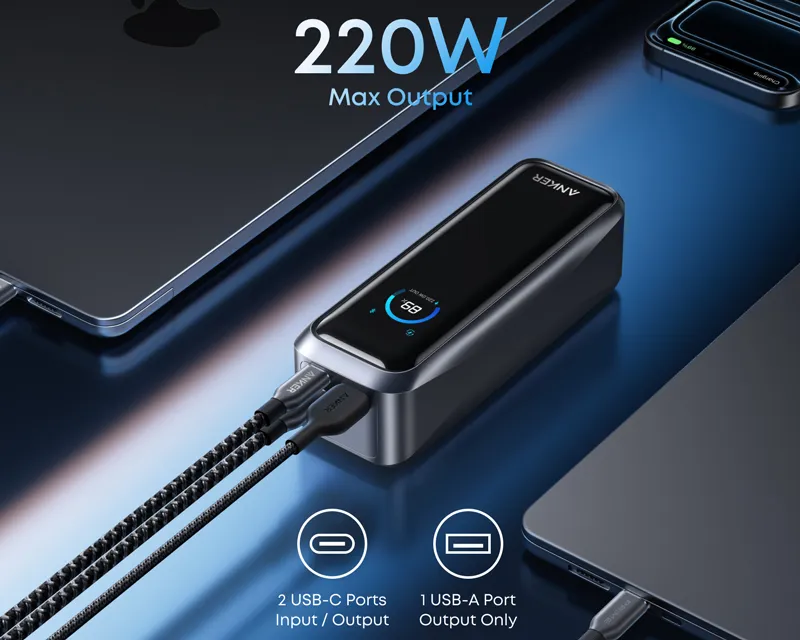 ANKER Prime 20000mAh, 220W, Power Bank crni  Slika 2
