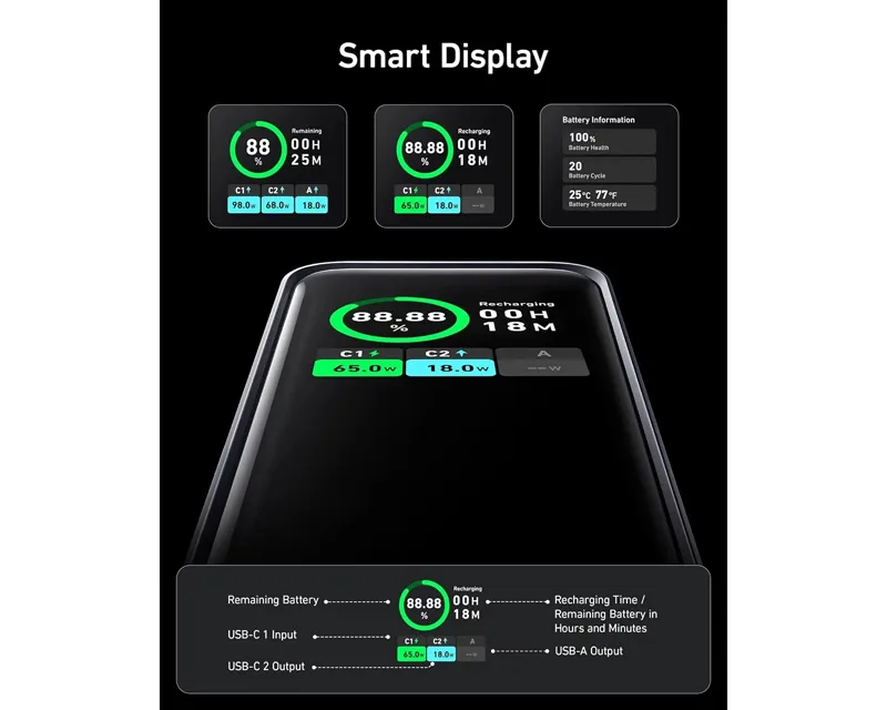 ANKER Prime 20000mAh, 200W, Power Bank za laptop crni Slika 7