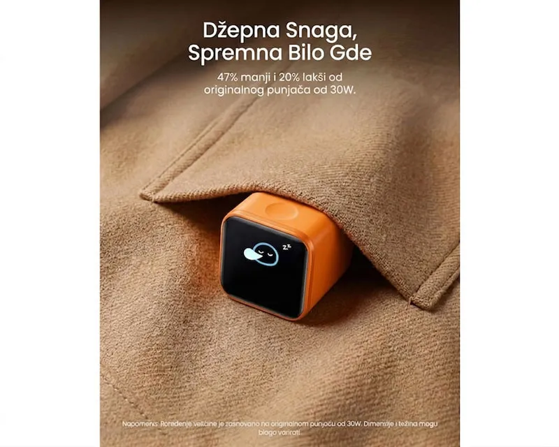 ANKER Nano 45W putni zidni punjač sa ekranom, USB-C port, plavi Slika 5