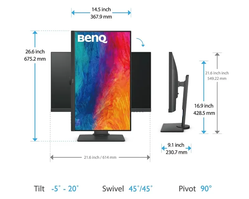 BENQ 27 inča PD2705Q QHD IPS LED Dizajnerski monitor Slika 8