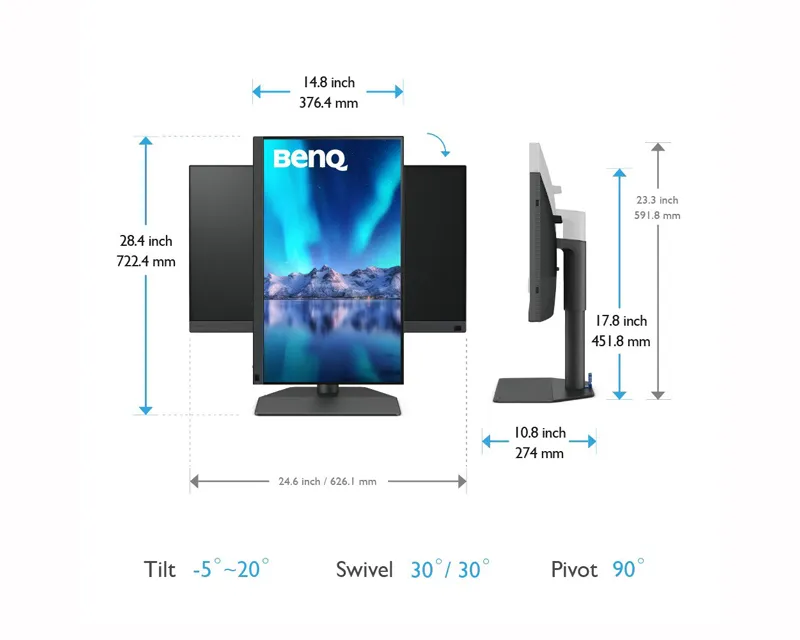 BENQ 27 inča SW272U UHD 3840x2160 IPS USB-C 90W dizajnerski monitor Slika 8