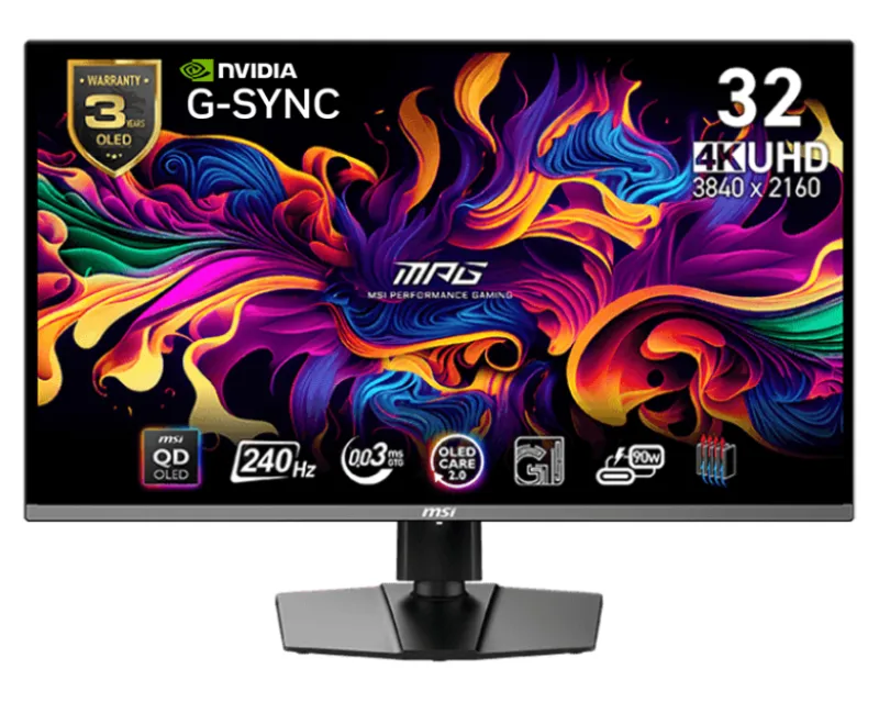 MSI 32 inča MPG 321URX QD-OLED, 4K UHD 3840x2160 QD OLED 240 Hz Tip-C 90W G-Sync gaming monitor  Slika 2