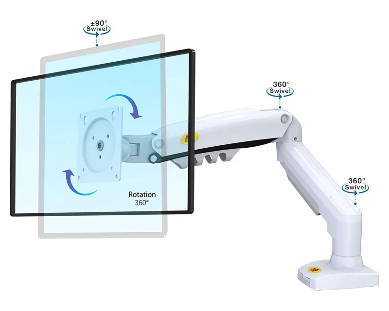NORTH BAYOU F80 stoni nosač za monitor beli 17-30 inča  Slika 3