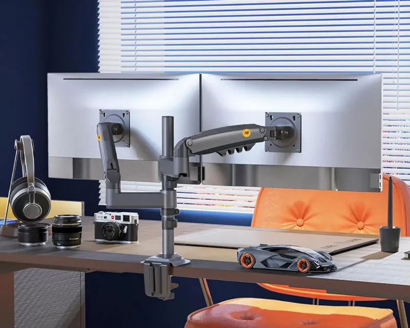 NORTH BAYOU H180 stoni nosač za dva monitora mat crni 17-27 inča  Slika 7