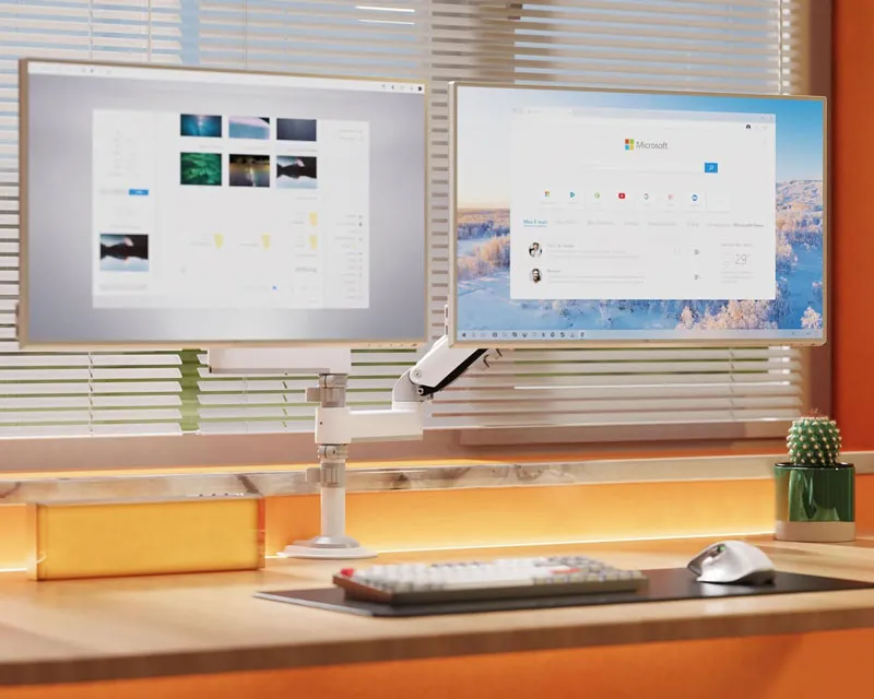 NORTH BAYOU H180 stoni nosač za dva monitora beli 17-27 inča  Slika 6