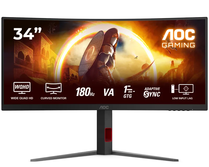 AOC 34 inča CU34G4 UWQHD 3440x1440 Fast VA 180 Hz zakrivljeni gaming monitor Slika 1