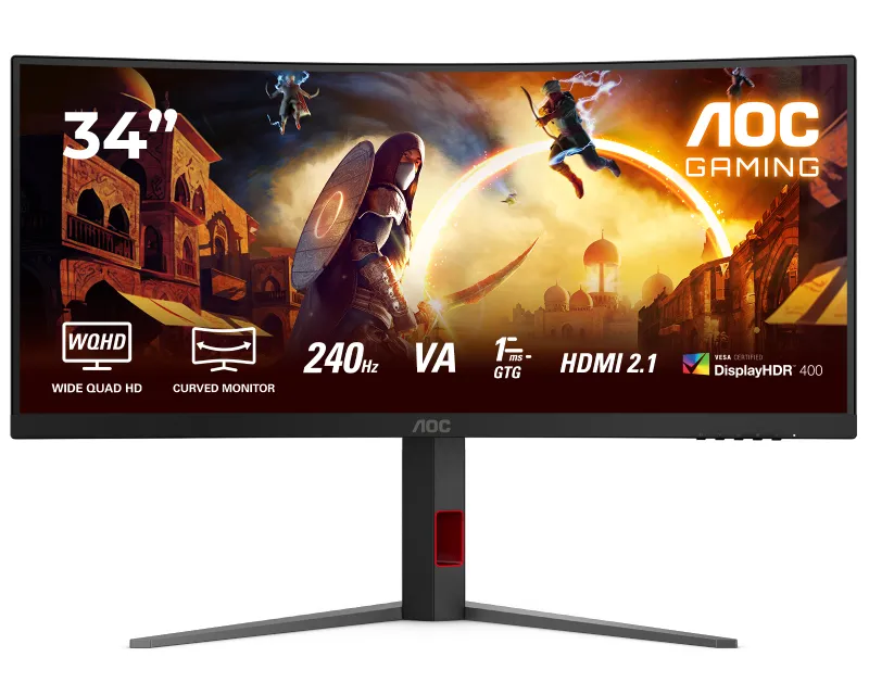 AOC 34 inča CU34G4Z WQHD 3440x1440 Fast VA 240 Hz zakrivljeni gaming monitor Slika 1
