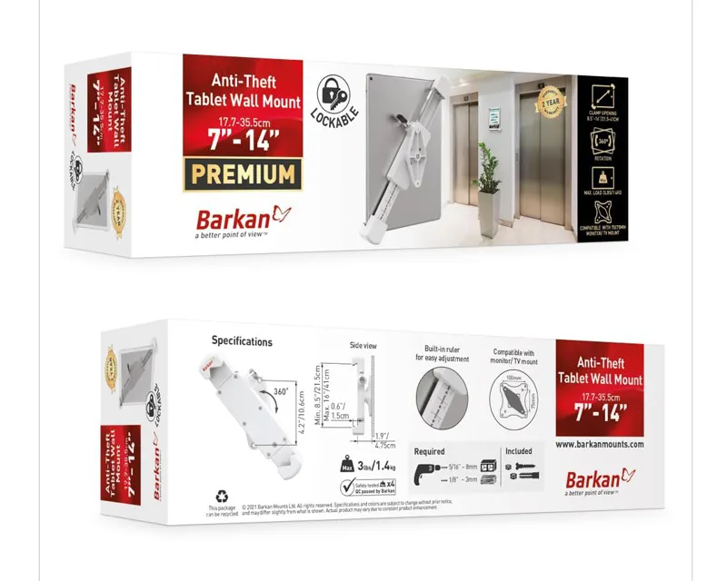BARKAN T70VL zidni nosač za tablet od 7 do 14 inča Slika 6