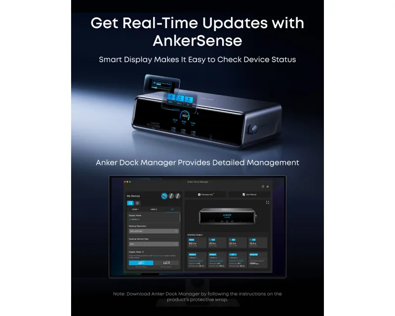 ANKER Prime Docking Stanica 140W, 14u1, Display Link, siva  Slika 5