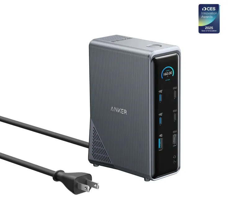 ANKER Prime Docking Stanica 160W, 14u1, Dual Display, siva Slika 1