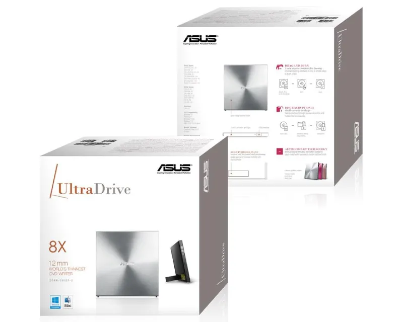 ASUS SDRW-08U5S-U DVD±RW USB eksterni rezač srebrni Slika 5