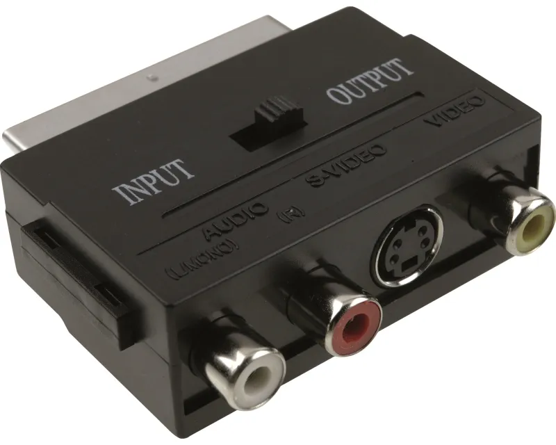 FAST ASIA Adapter Scart - 3xRCA + S-Video crni Slika 1
