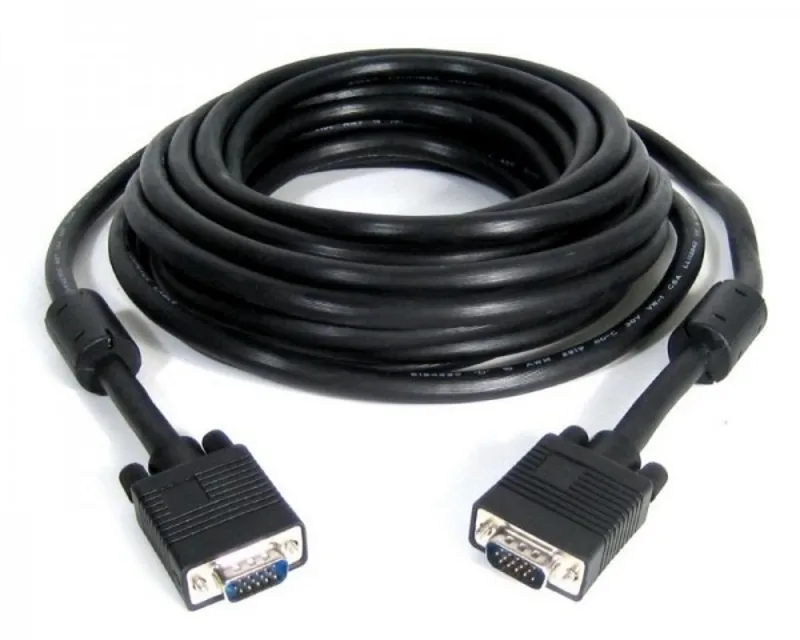 E-GREEN Kabl VGA D-sub M/M 20m HQ feritno jezgro crni Slika 1