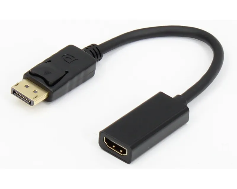 E-GREEN Adapter DisplayPort 1.4(M) - HDMI 2.0(F) kabl 20cm crni Slika 1