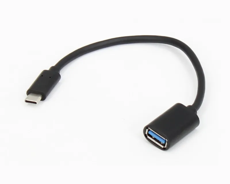 E-GREEN Adapter USB 3.0 (F) - USB 3.1 Tip C (M) - OTG 0.15m crni Slika 1