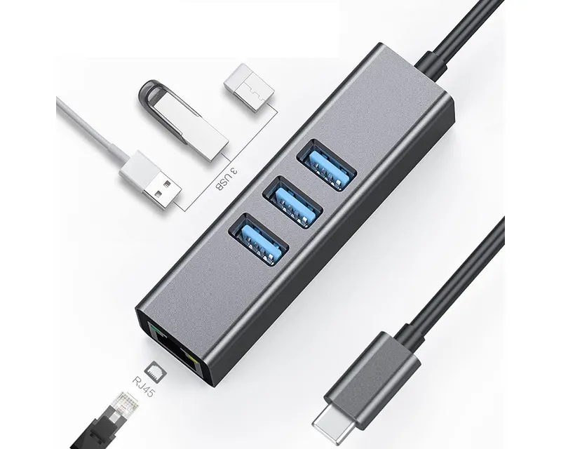 FAST ASIA Adapter-konvertor TIP C na 3xUSB 3.0+RJ45 meta  Slika 5