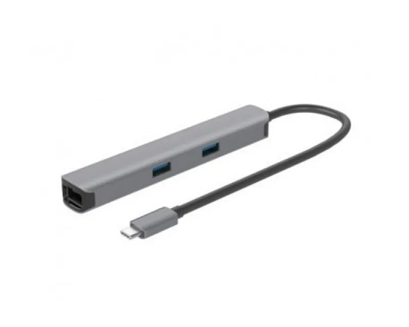 E-GREEN Adapter USB 3.1 tip C (M) - HDMI + 2 x USB 3.0 + SD/TF+PD 100W + RJ45 (F)1000 Mbps (7 u 1) Slika 1