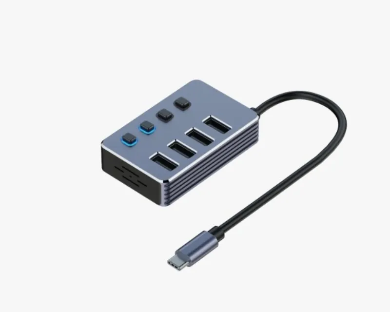 E-GREEN USB 3.1 tip C - HUB Superbrzi 4port USB 3.0 sa prekidacima Slika 1