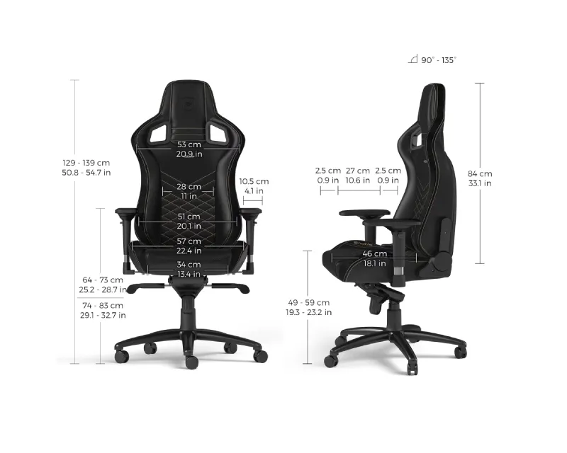 NOBLECHAIRS EPIC Gaming stolica crno-zlatna  Slika 6