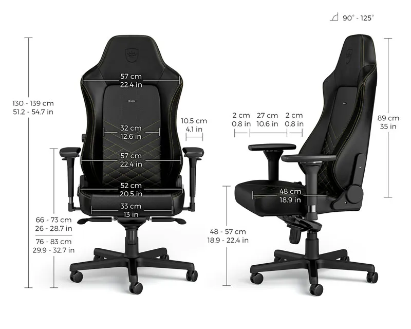 NOBLECHAIRS HERO Gaming stolica crno-zlatna  Slika 5