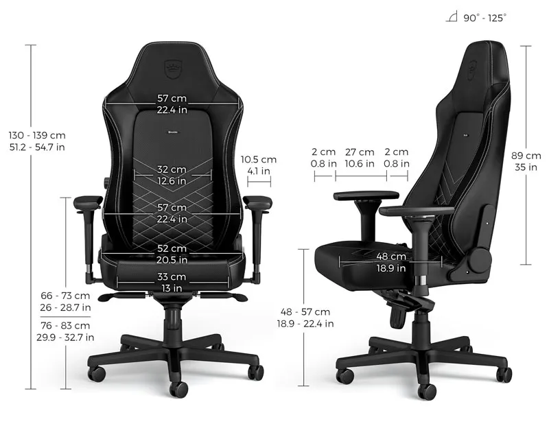 NOBLECHAIRS HERO Gaming stolica crno-platinum bela  Slika 7
