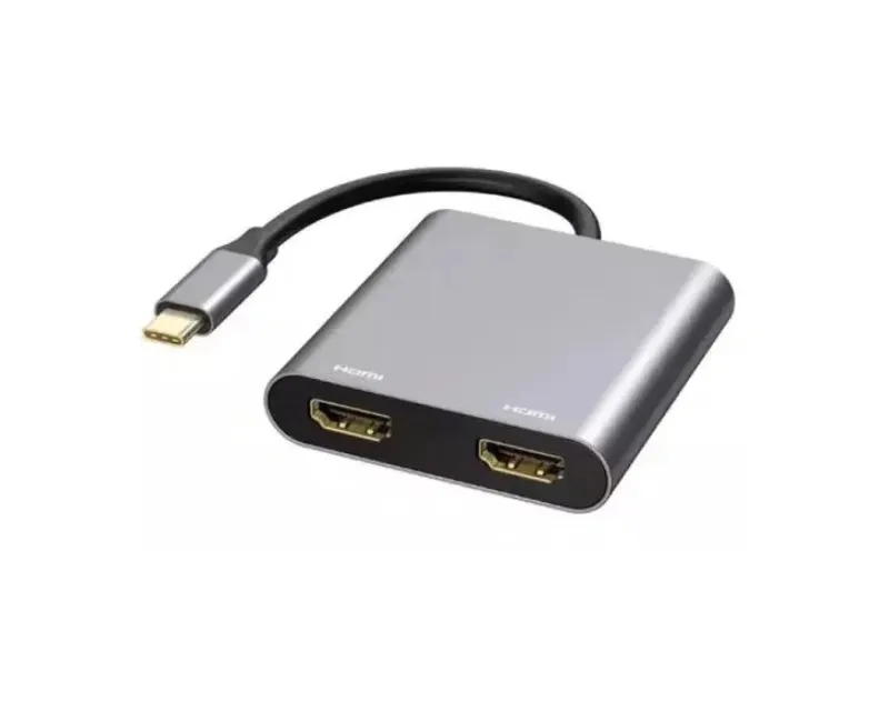 E-GREEN Adapter USB 3.1 tip C (M) - 2 x HDMI Slika 1