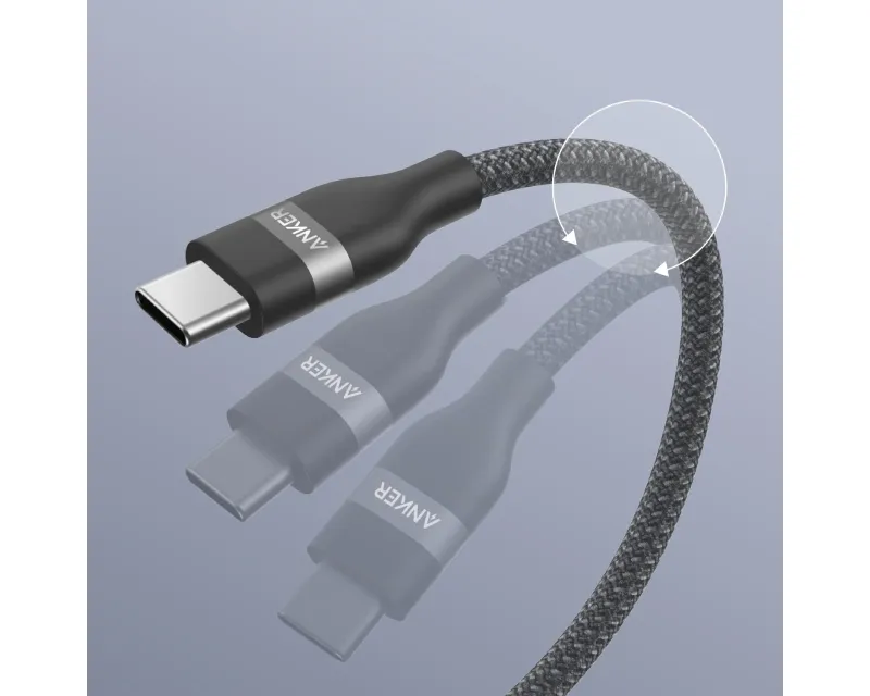 ANKER USB tip-C kabl M/M 0.9m, za Super brzo punjenje 240W/480Mbps, pleteni, crni Slika 7