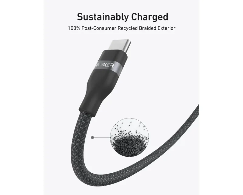 ANKER USB tip-C kabl M/M 0.9m, za Super brzo punjenje 240W/480Mbps, pleteni, crni Slika 9