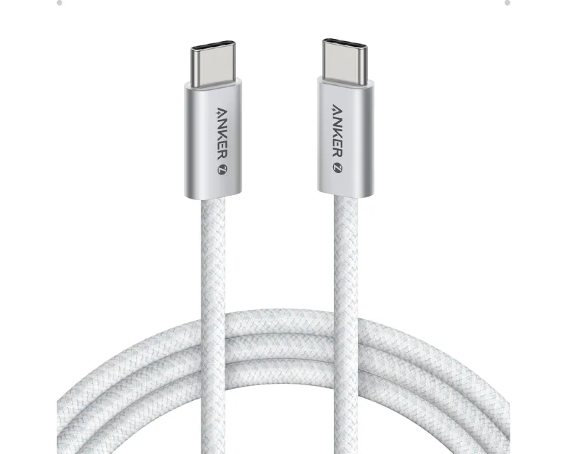 ANKER Zolo USB tip-C kabl M/M 1m, za Apple, super brzo punjenje 240W/480Mbps, pleteni, beli Slika 1