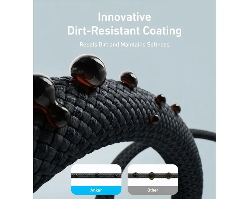 ANKER Zolo USB tip-C kabl M/M 1m,  za Apple, super brzo punjenje 240W/480Mbps, pleteni, crni  Slika 2