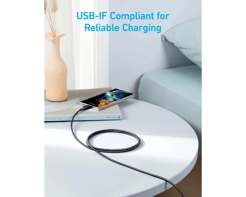 ANKER 322 USB tip-C na USB tip-C kabl M/M 1.8m, 60W, pleteni, crni Slika 6