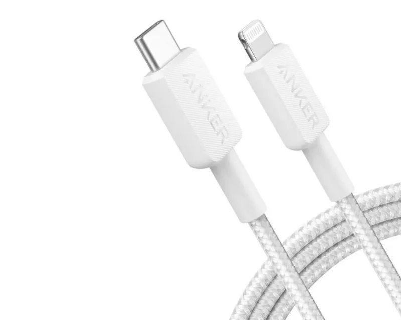 ANKER 322 USB tip-C na Lightning kabl M/M 0.9m, 60W, pleteni, beli  Slika 2