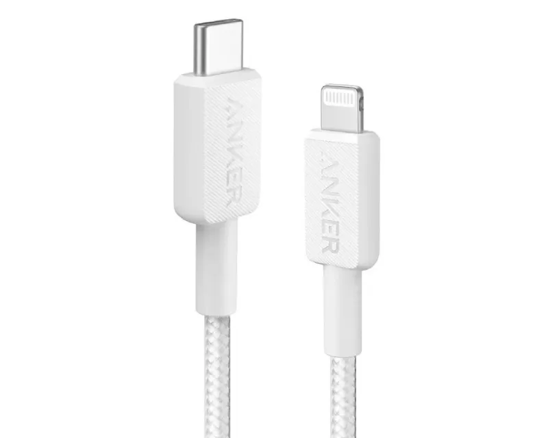 ANKER 322 USB tip-C na Lightning kabl M/M 0.9m, 60W, pleteni, beli  Slika 3