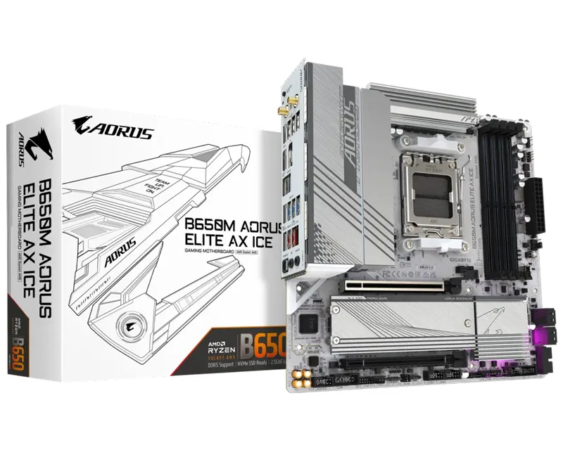 GIGABYTE B650M A ELITE AX ICE rev. 1.x matična ploča Slika 1