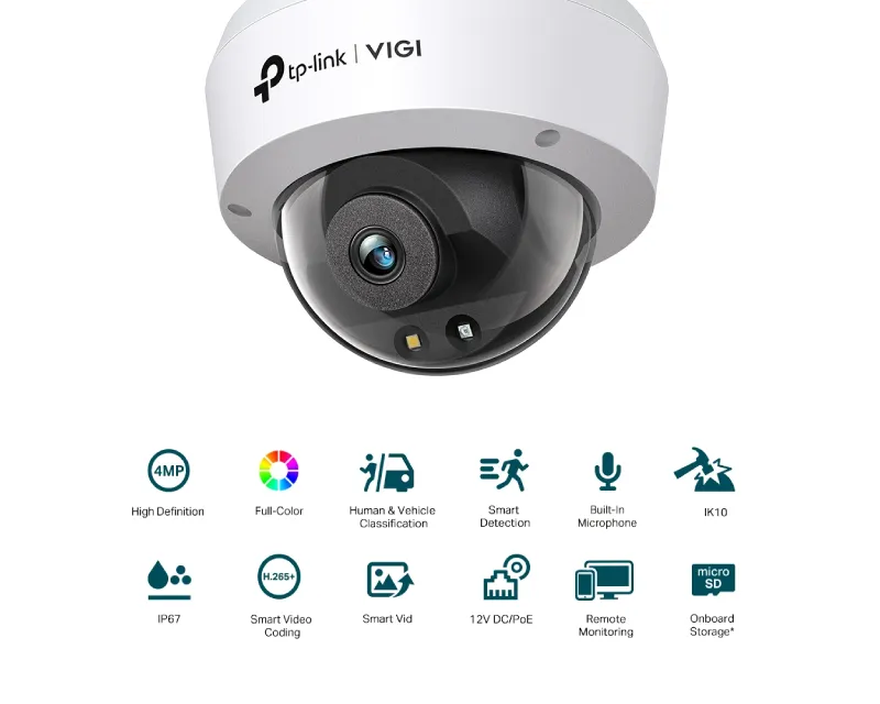 TP-LINK VIGI C240-2.8mm, 4mpx Full colour Dom kamera IR30m Slika 2