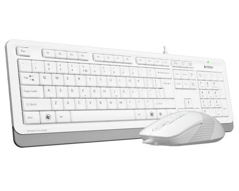 A4 TECH F1010 FSTYLER USB US bela tastatura + USB beli miš Slika 2