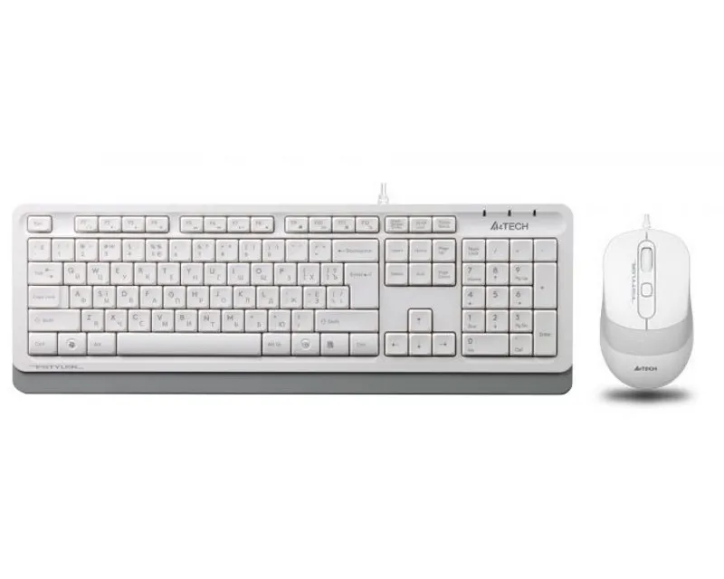 A4 TECH F1010 FSTYLER USB US bela tastatura + USB beli miš Slika 1